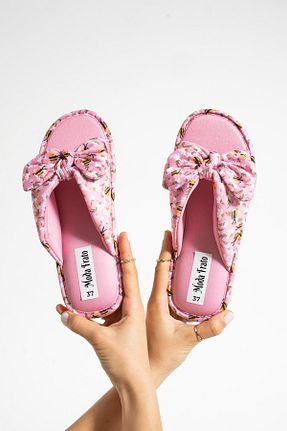 دمپائی صورتی زنانه پارچه ای Moda Frato - کد 920513900