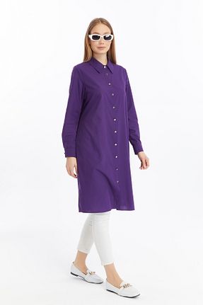 تونیک حجاب بنفش زنانه بافتنی Gold Moda Renk - کد 919989785