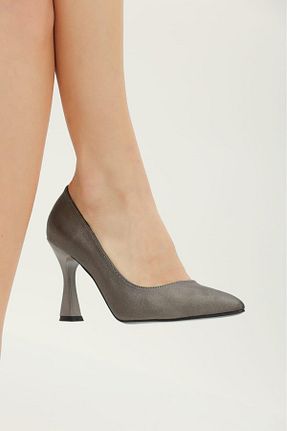 کفش استایلیتو طوسی پاشنه نازک MSF16SHOES - کد 922149122