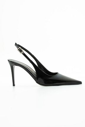 کفش پاشنه بلند کلاسیک مشکی زنانه چرم لاکی Gökçe Shoes - کد 920514619