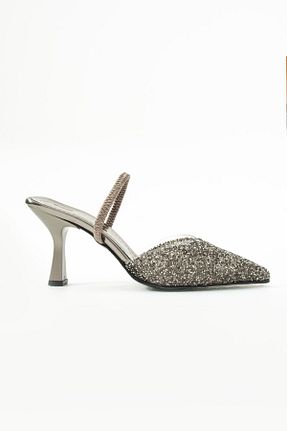 کفش پاشنه بلند کلاسیک طلائی زنانه پلاستیک Gökçe Shoes - کد 920515883
