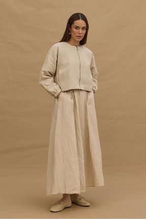 ست بالاتنه و پائین تنه طوسی زنانه بافتنی Fahhar - کد 920522529
