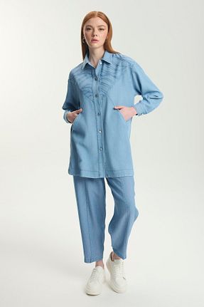 تونیک حجاب آبی زنانه ویسکون Zühre - کد 921332386