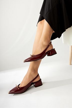 کفش پاشنه بلند کلاسیک زرشکی زنانه چرم لاکی Limoya - کد 920527279