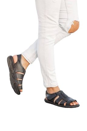 صندل مشکی مردانه پاشنه تخت Liger - کد 815340569