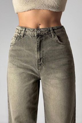 شلوار جین طوسی زنانه پاچه گشاد LACARINO - کد 920536595