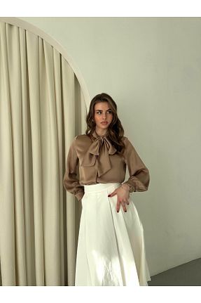 پیراهن سفید زنانه رگولار Appleline - کد 920534318