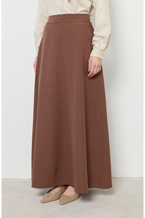 دامن قهوه ای زنانه ساده Fatma Atasoy - کد 920543902