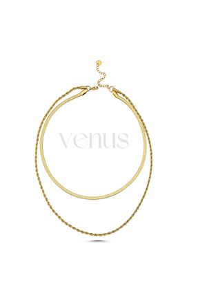 گردنبند استیل ( فولاد ) طلائی زنانه استیل (فولاد) VenüsDesign - کد 800312601