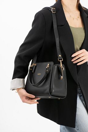 کیف دوشی مشکی زنانه چرم مصنوعی KIRASE - کد 920569584