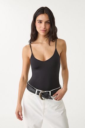 بادی مشکی زنانه یقه هفت Stradivarius - کد 920554780