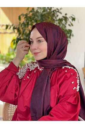 دستمال گردن سرمه ای زنانه مخلوط پلی استر İpekseli - کد 920600058