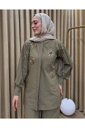 ست بالاتنه و پائین تنه خاکی زنانه بافتنی Missemramiss - کد 920595172