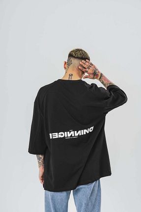 تیشرت مشکی مردانه اورسایز go gang own - کد 920599063