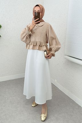 پیراهن حجاب طوسی زنانه رگولار Salih Çelebi - کد 920597931
