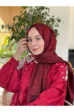 دستمال گردن قرمز زنانه مخلوط پلی استر İpekseli - کد 920600066