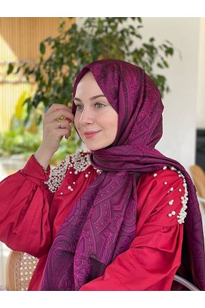 دستمال گردن صورتی زنانه مخلوط پلی استر İpekseli - کد 920600068