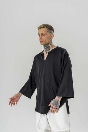تیشرت مشکی مردانه اورسایز go gang own - کد 920592945
