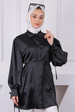 تونیک حجاب مشکی زنانه مخلوط پلی استر İmajButik - کد 920611934