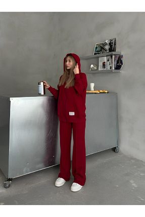ست گرمکن زرشکی زنانه پاچه لوله تفنگی dignus - کد 920627453