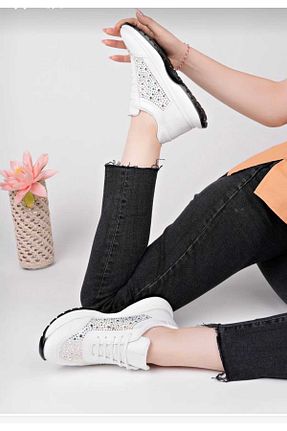 کفش لوفر سفید زنانه پارچه ای GUNEC - کد 921709610