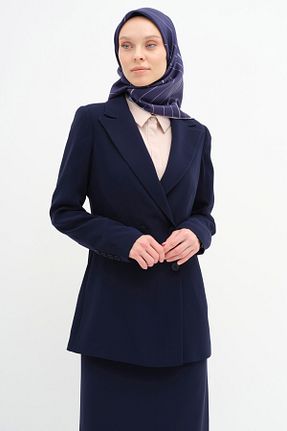 کت حجاب سرمه ای زنانه رگولار Tuğba - کد 920631840