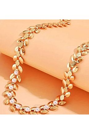 گردنبند جواهر زرد زنانه برنجی ÜMRANİKA JEWELLERY - کد 920638227