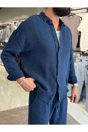 ست بالاتنه و پائین تنه آبی زنانه اورسایز butik