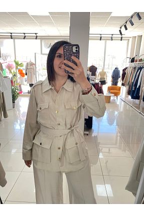 ست بالاتنه و پائین تنه بژ زنانه بافتنی MODA - کد 924679368