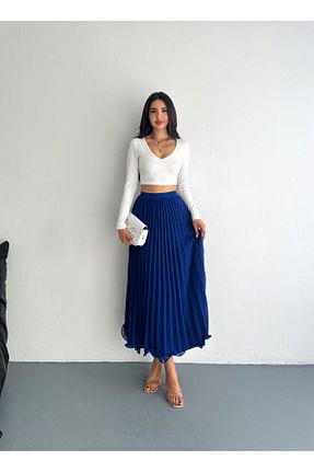 دامن آبی زنانه بافتنی sportiness - کد 920650917