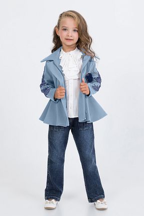 ست بالاتنه و پائین تنه آبی بچه گانه بافتنی Miss Lore - کد 904495202