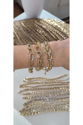 دستبند استیل (فولاد) طلائی رودیوم xUPING - کد 920667561