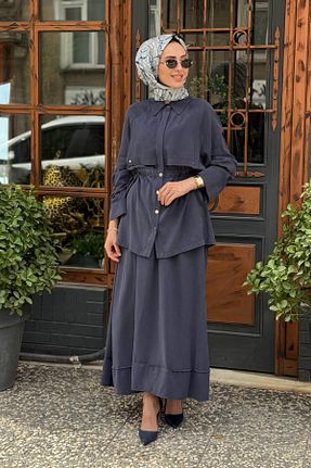 ست بالاتنه و پائین تنه حجاب سرمه ای زنانه رگولار Hilay - کد 920664377