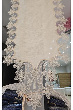 رومیزی بژ کتان Fransizdantel - کد 921557478