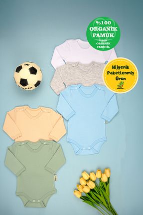 بادی و سرهمی نوزادی سبز بچه گانه %100 پنبه ارگانیک bebetospik - کد 806600814