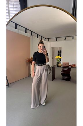 شلوار طوسی زنانه پارچه Sezgi Tekin - کد 920705980
