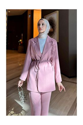ست بالاتنه و پائین تنه حجاب صورتی رگولار FUSHYA - کد 920708887