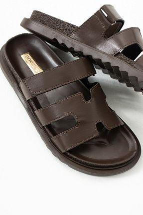 دمپائی قهوه ای زنانه جیر Gökçe Shoes - کد 920713605