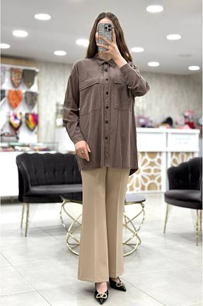 تونیک حجاب قهوه ای جین Magazin - کد 920737401