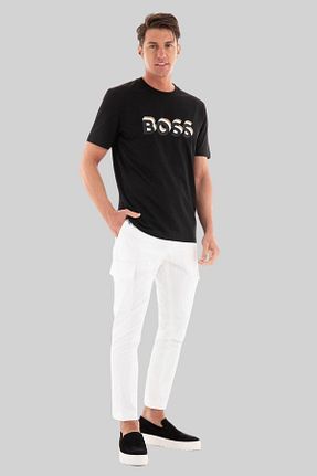 شلوار سفید مردانه پنبه ای BOSS - کد 920755899