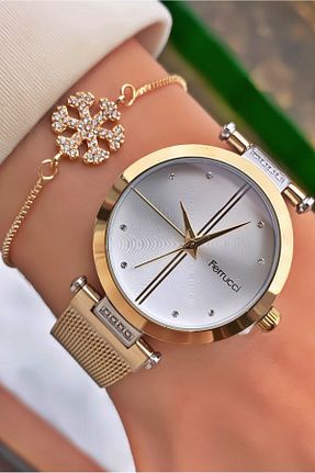 ساعت مچی نارنجی زنانه 36-40 میلی متر Ferrucci - کد 798705095