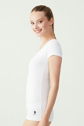 تیشرت سفید زنانه مودال - پنبه U.S. Polo Assn. - کد 921763743