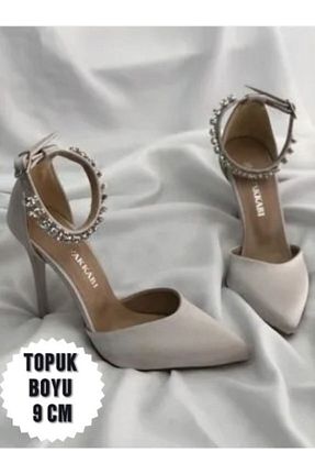 کفش مجلسی بژ زنانه پاشنه نازک İA İLERİADIM - کد 821774466