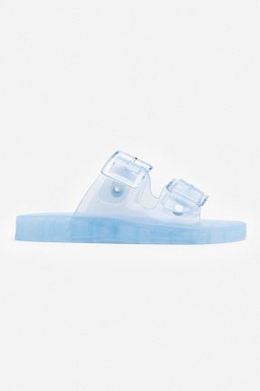 دمپائی آبی زنانه پاشنه تخت NİŞANTAŞI SHOES - کد 920762849