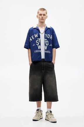 شلوارک و برمودا طوسی مردانه پنبه ای Pull & Bear - کد 921619084