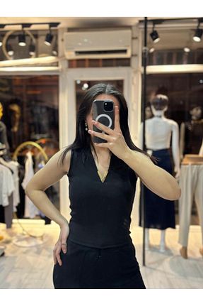 بلوز مشکی زنانه ساده TRENDBUTİK - کد 920759763