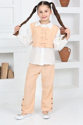 ست بالاتنه و پائین تنه نارنجی بچه گانه بافت relax kids - کد 921616169