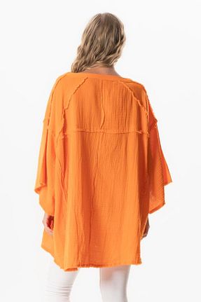 بلوز نارنجی زنانه اورسایز Eliş Şile Bezi - کد 920763682