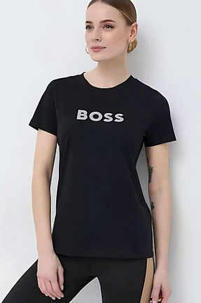 تیشرت مشکی زنانه رگولار BOSS - کد 924301109