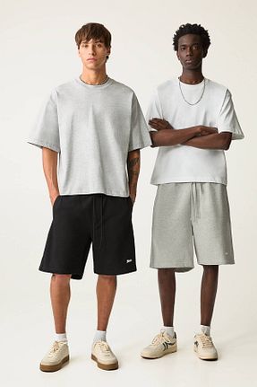 شلوارک و برمودا طوسی مردانه پنبه ای Pull & Bear - کد 920783085